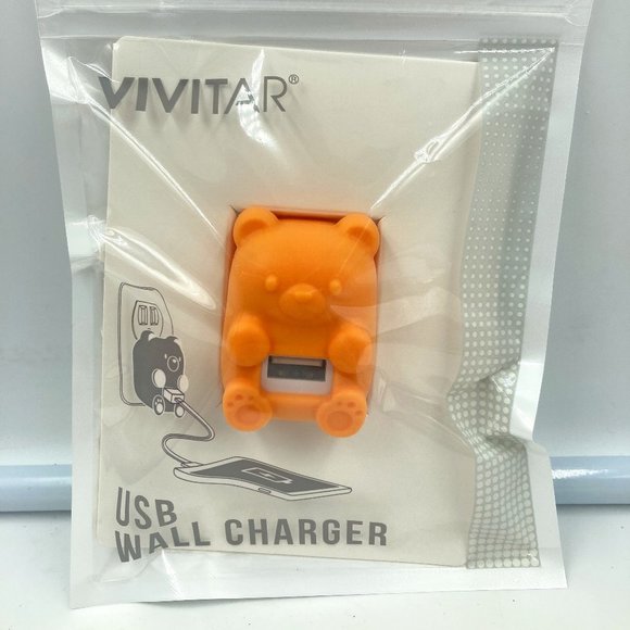 Vivitar USB Wall Outlet Charger Yellow Bear New In Sealed Bag - Picture 1 of 2